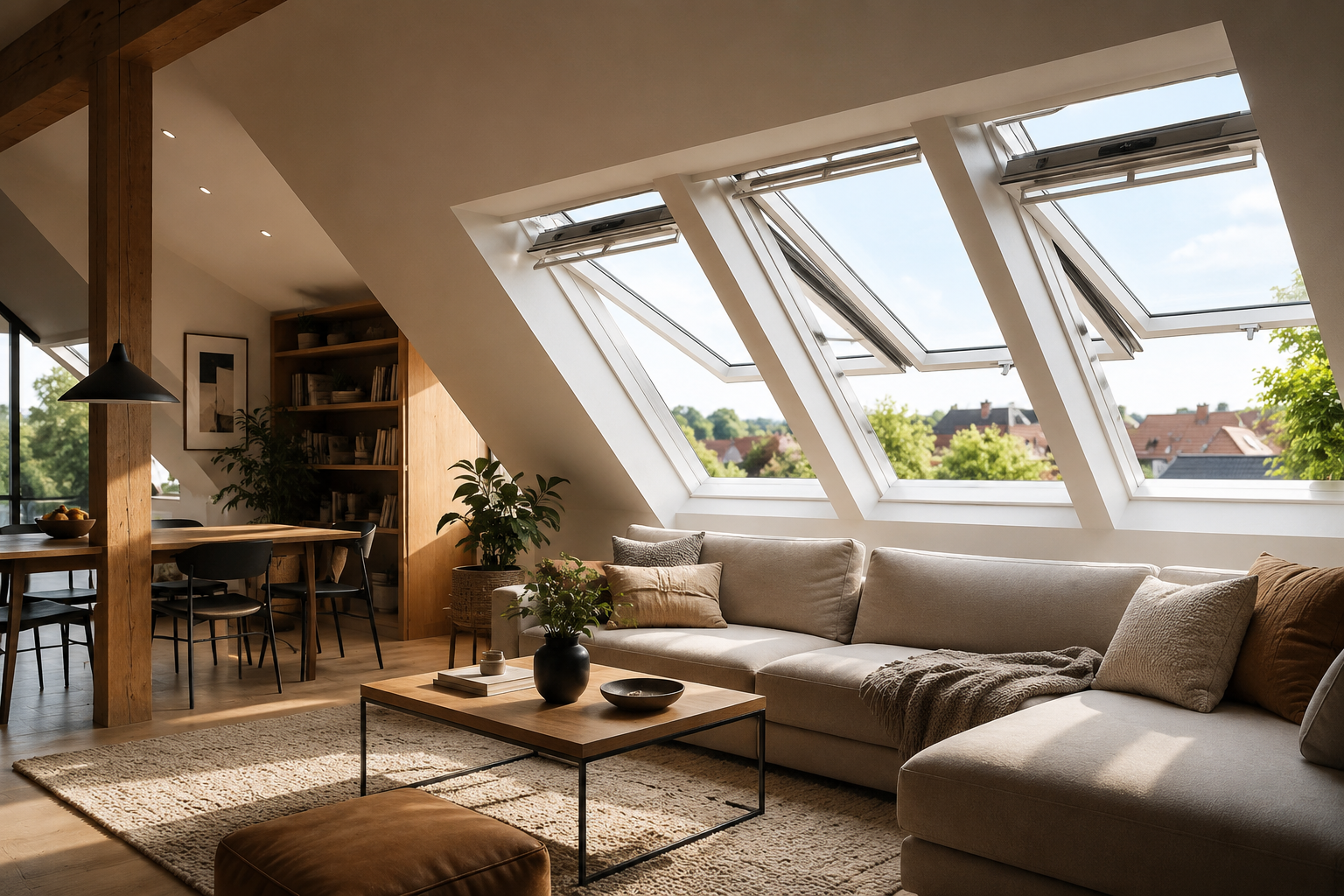 Dachfenster im ausgebauten Dachgeschoss