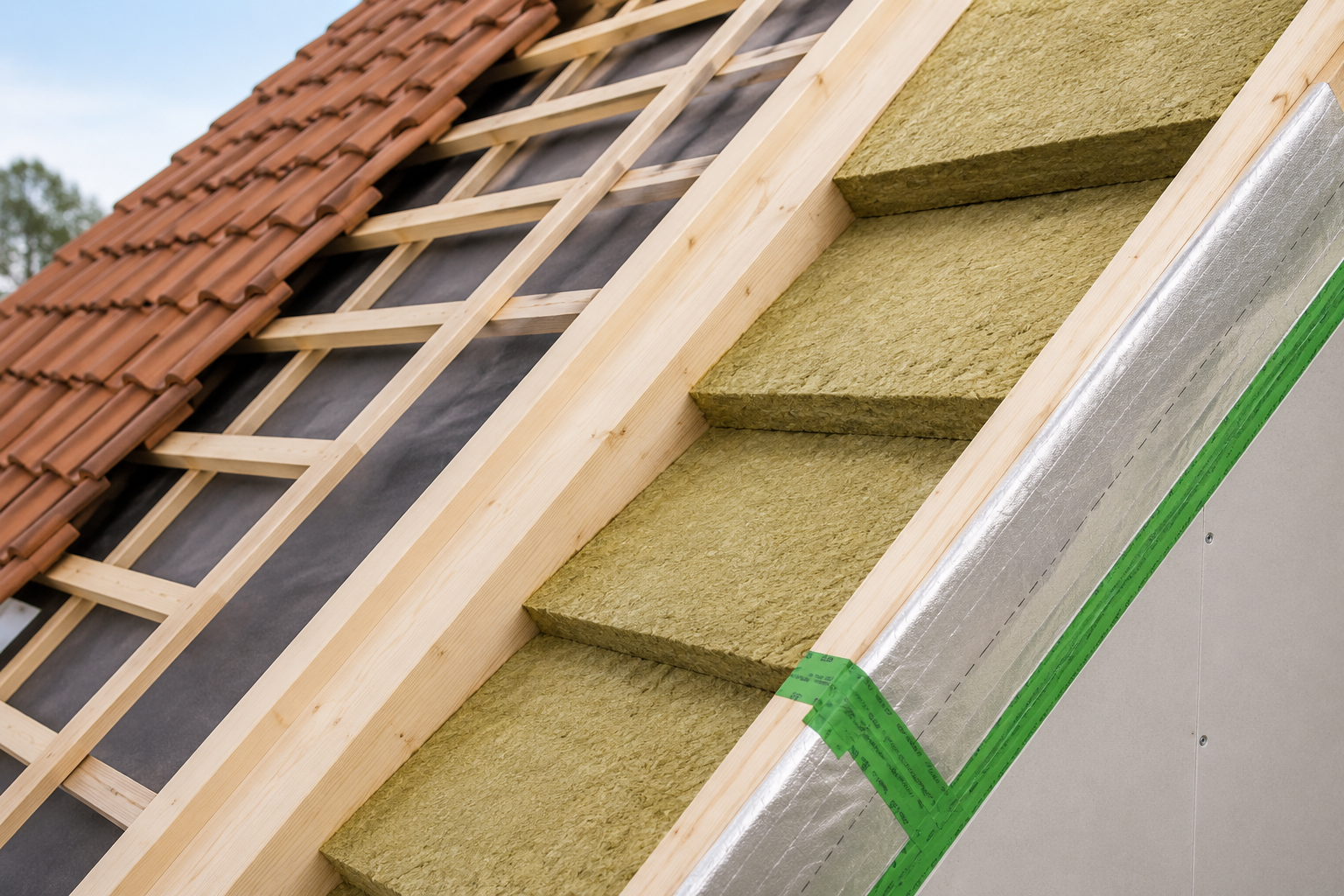Dach neu decken Kosten pro m² inklusive Dämmung