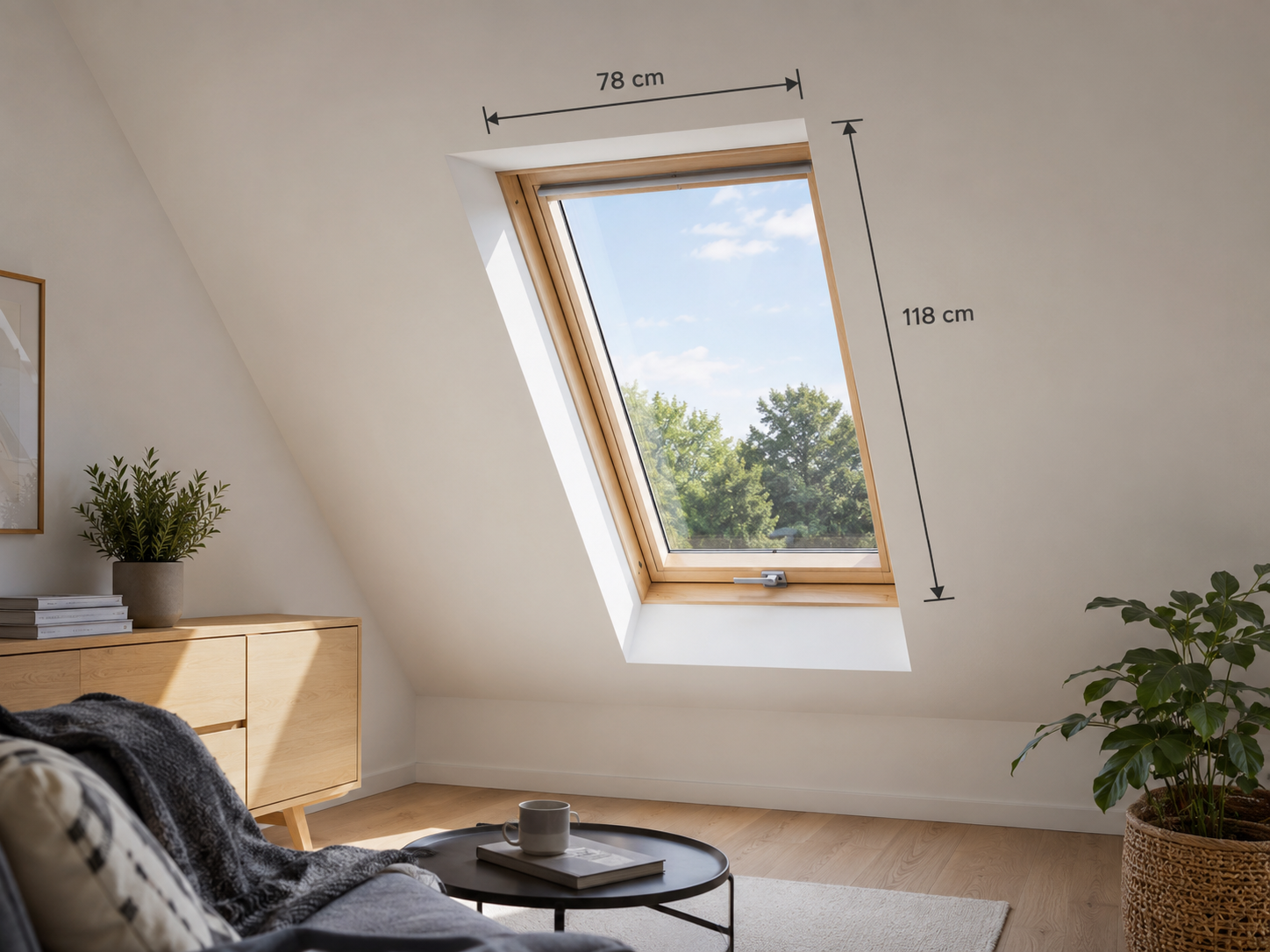 Dachfenster Maße und Messbereiche an einem Dachfenster
