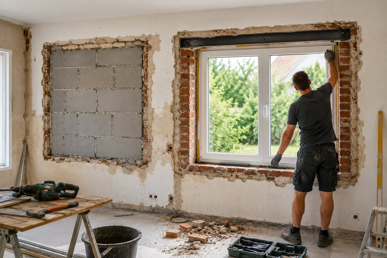 Fenster versetzen – alte Fensteröffnung schließen und neue Fensteröffnung herstellen