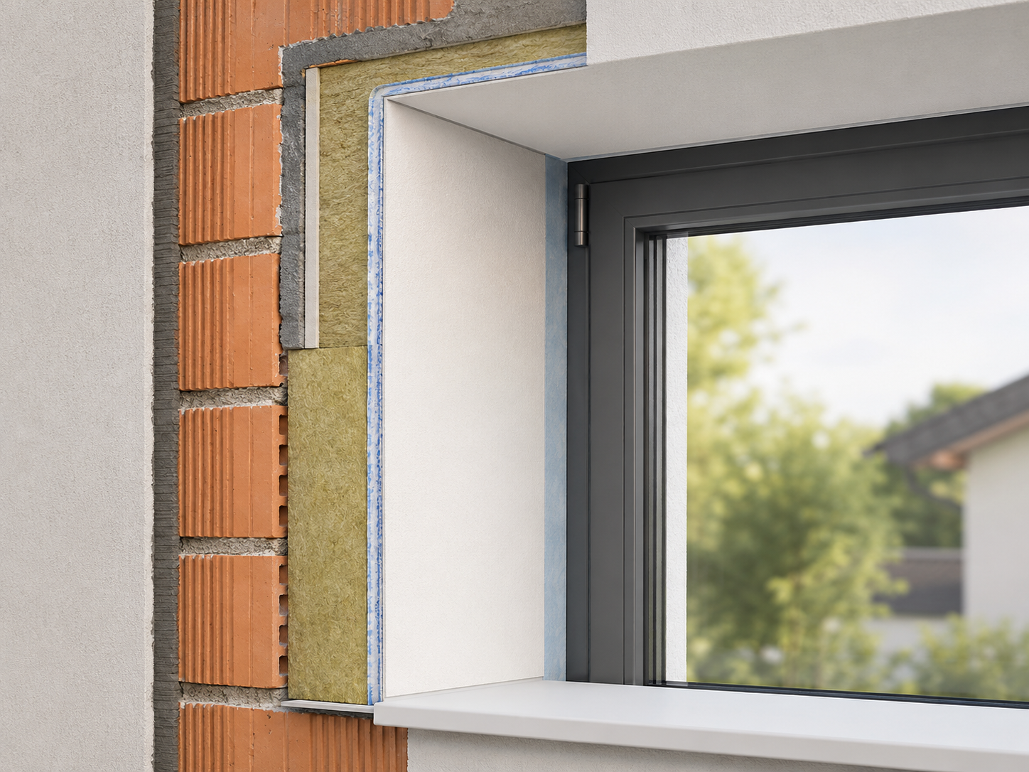 Fensterlaibung dämmen mit fachgerecht eingebauter Dämmung am Fenster