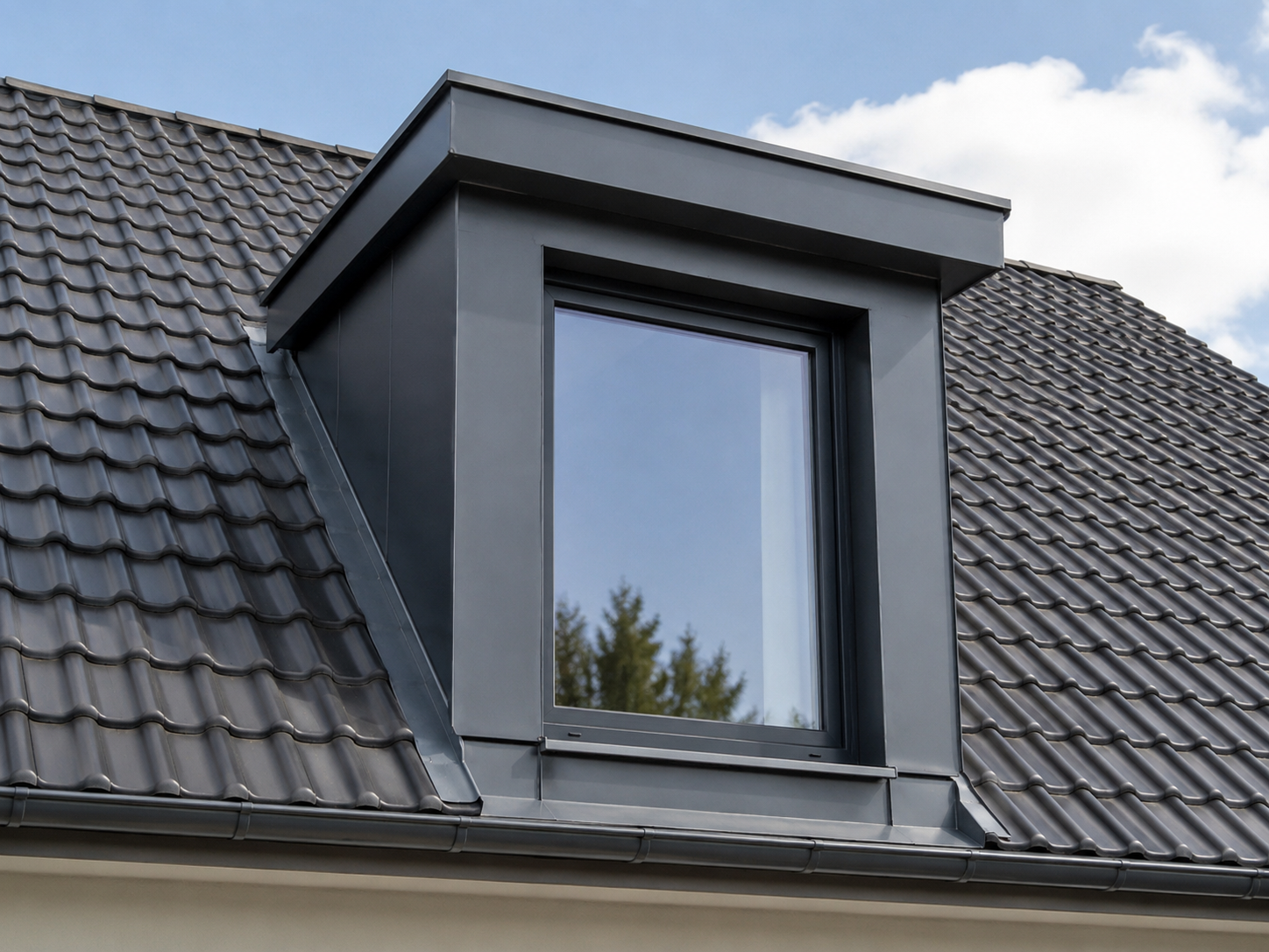 Modernes Gaubenfenster in einer Dachgaube
