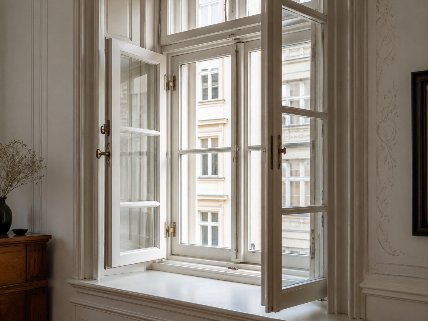 Kastenfenster im Altbau mit zwei Fensterebenen