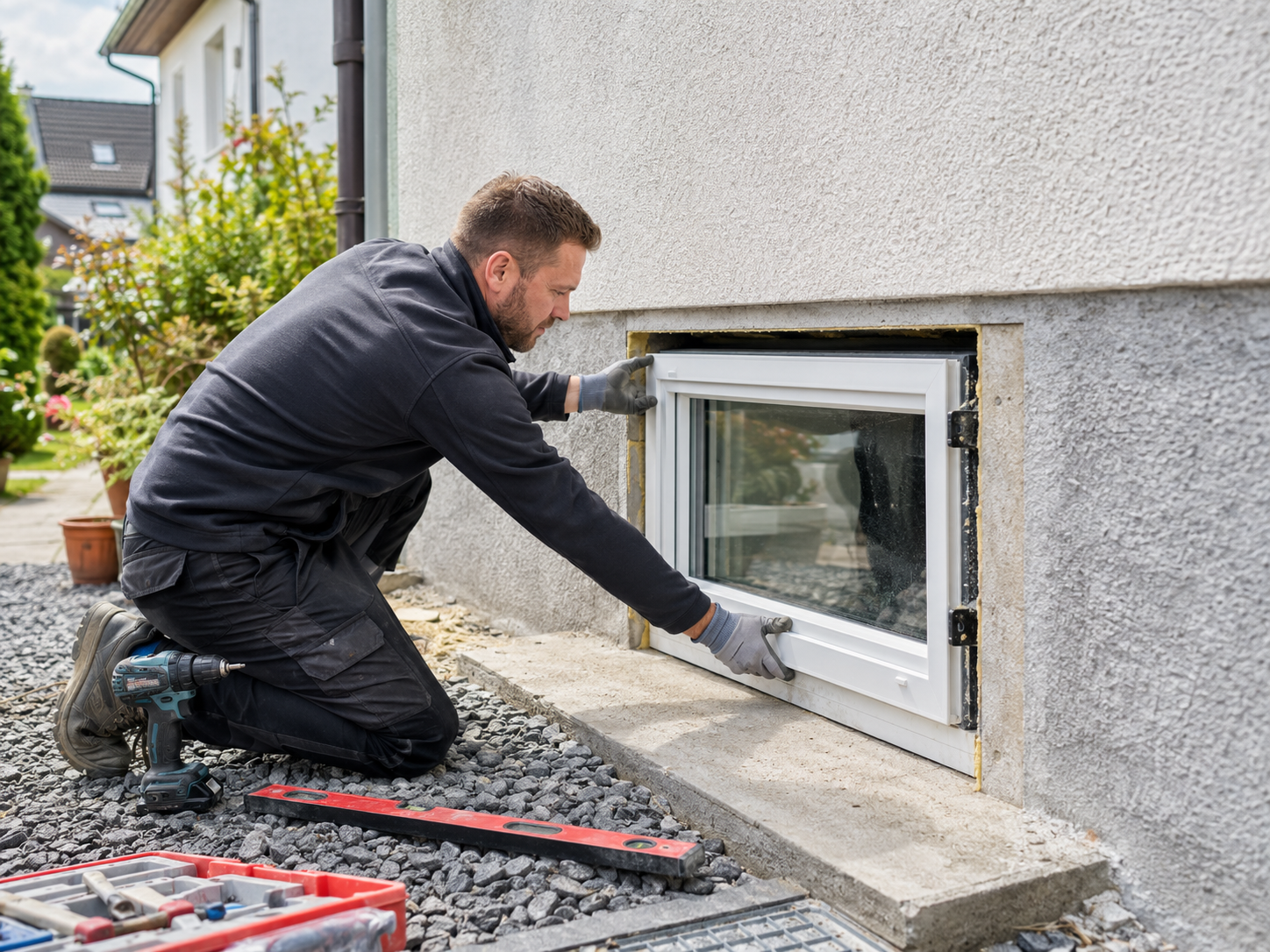 Fensterbauer beim Kellerfenster austauschen und Einbruchschutz verbessern