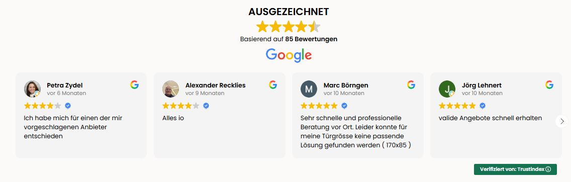 Google-Bewertungen von Kundinnen und Kunden von Lokale Profis