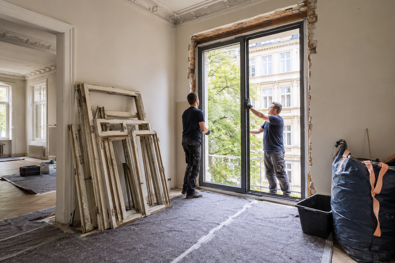 Bodentiefes Fenster im Altbau inklusive Ausbau und Entsorgung