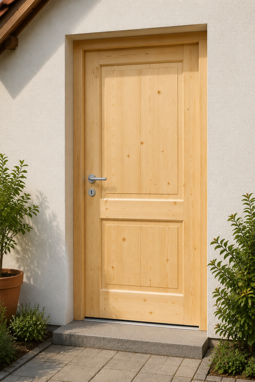 Witterungsbeständige Holz-Haustür aus Lärche