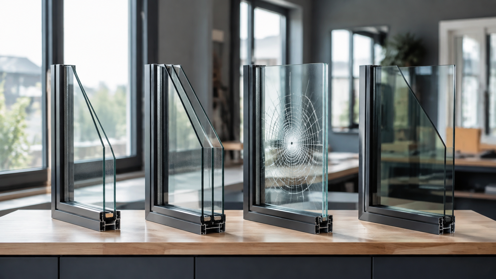 Verschiedene Fenster-Glasarten im Vergleich: Zweifachverglasung, Dreifachverglasung, Sicherheitsglas und getöntes Spezialglas