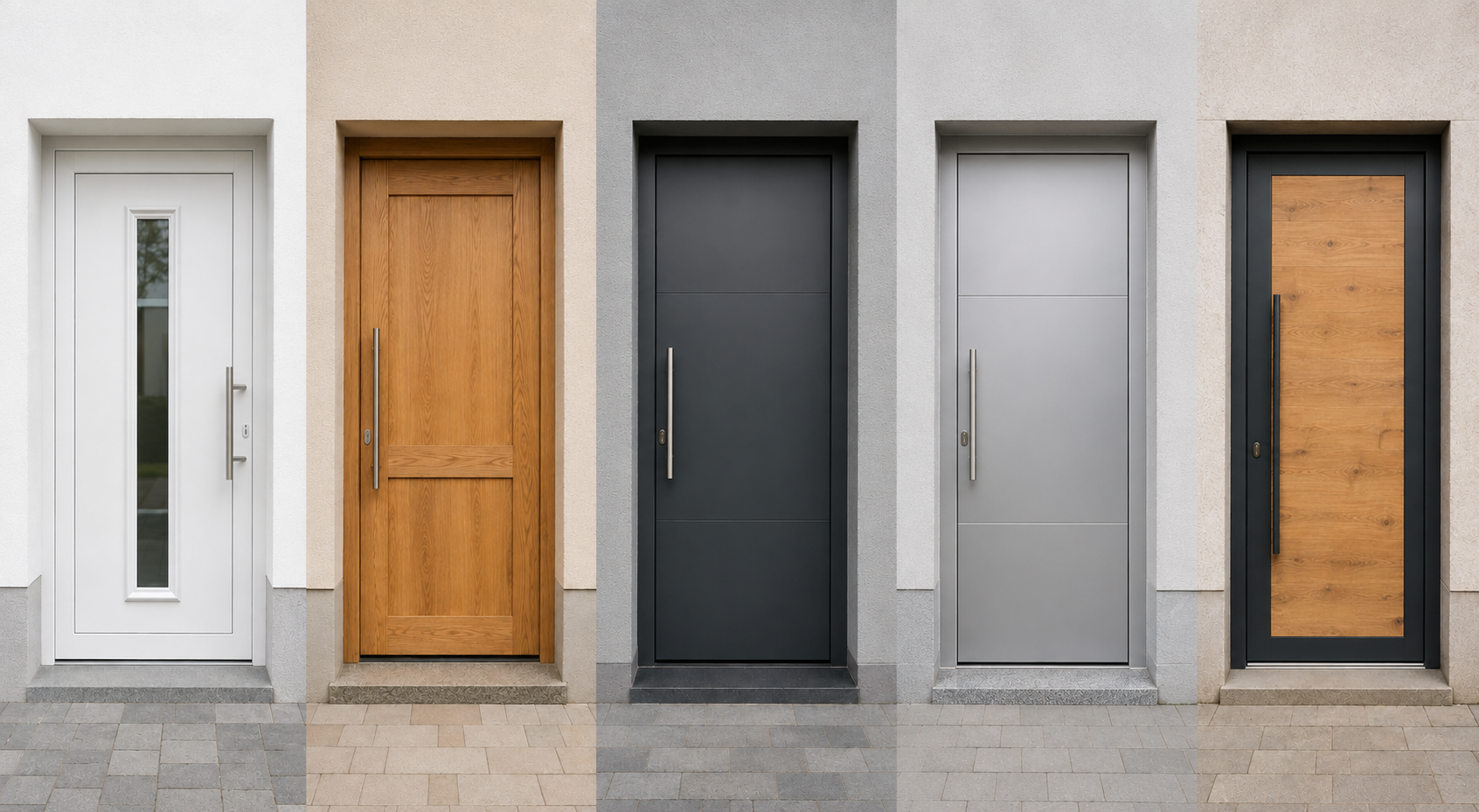 Haustüren aus Kunststoff, Holz, Stahl, Aluminium und Holz-Aluminium im Vergleich