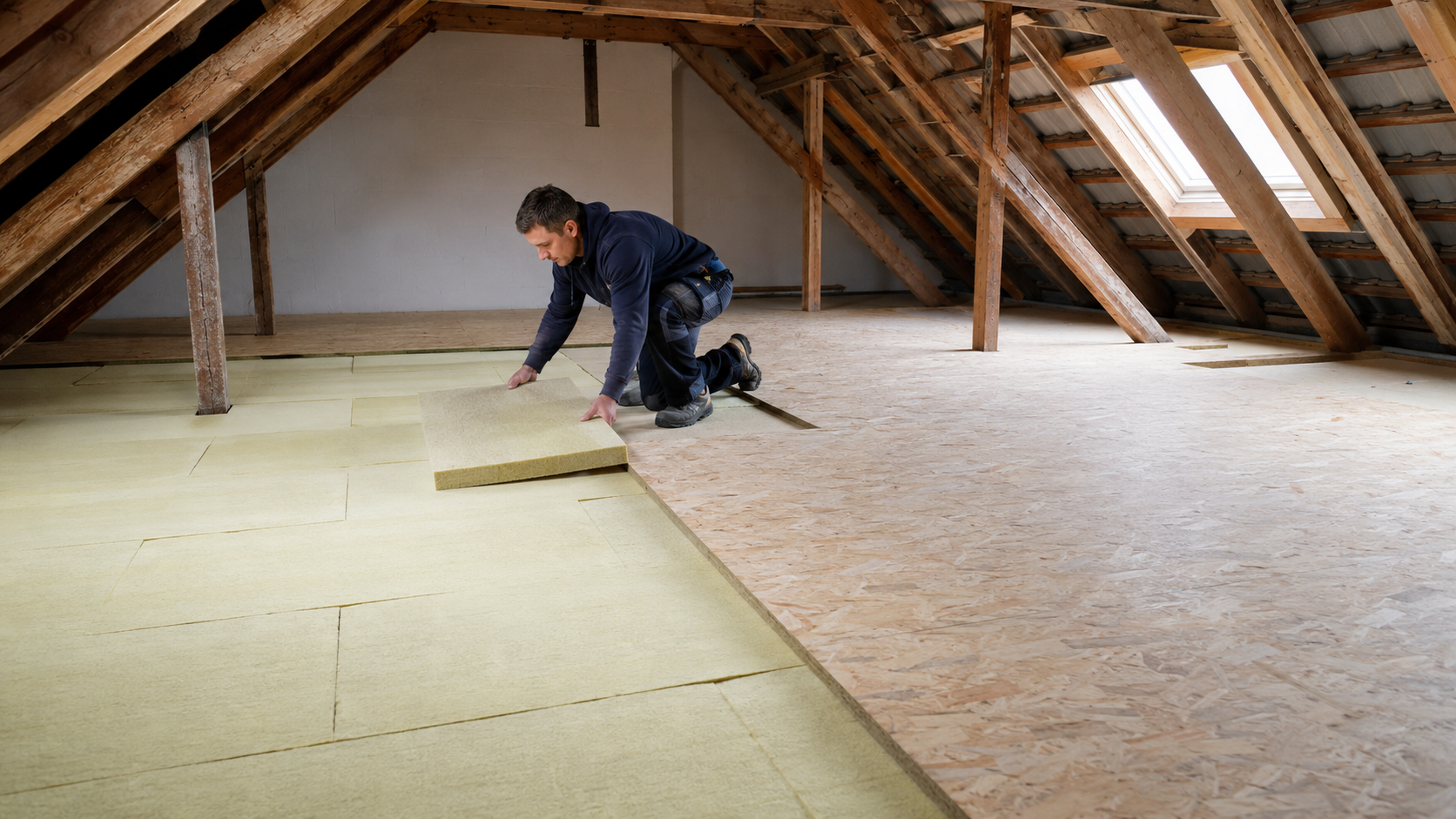 Dämmung der obersten Geschossdecke mit begehbaren Dämmplatten