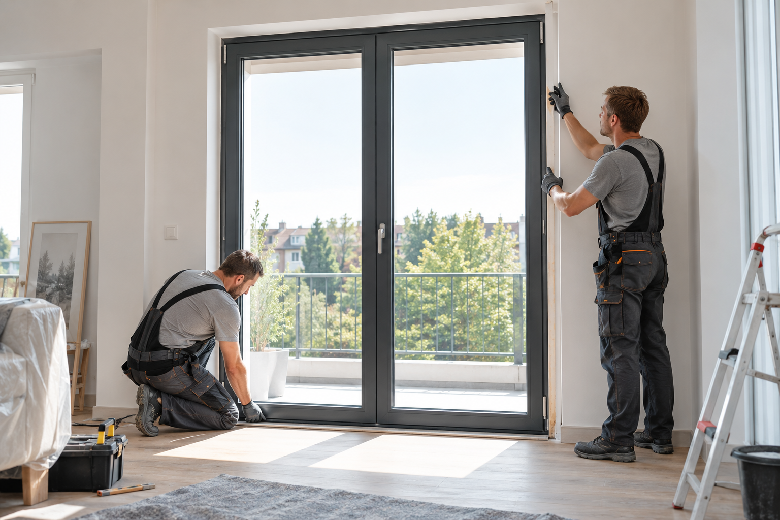 Fachgerechter Einbau einer zweiflügeligen Balkontür